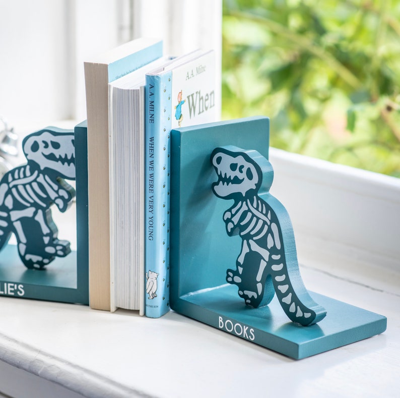 Personalised Nursery Bookends New Baby Bookends Dinosaur Etsy