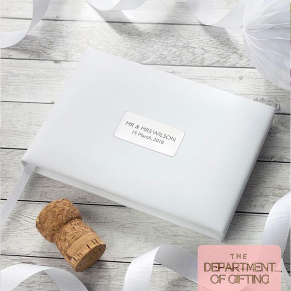 Personalized White Leather Wedding Guest Book: Anniversary Keepsake
