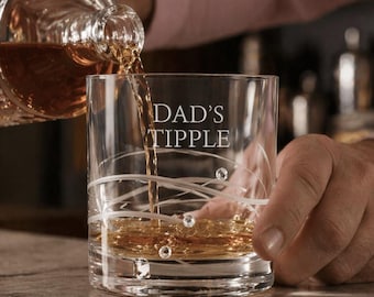 Personalised  Crystal Tumbler- hand made -Whisky glass-