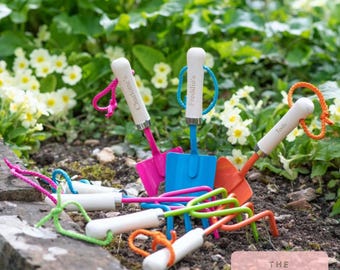 Personalized Child's Garden Tools: Metal Trowel & Fork Set- half term - Easter outdoor play