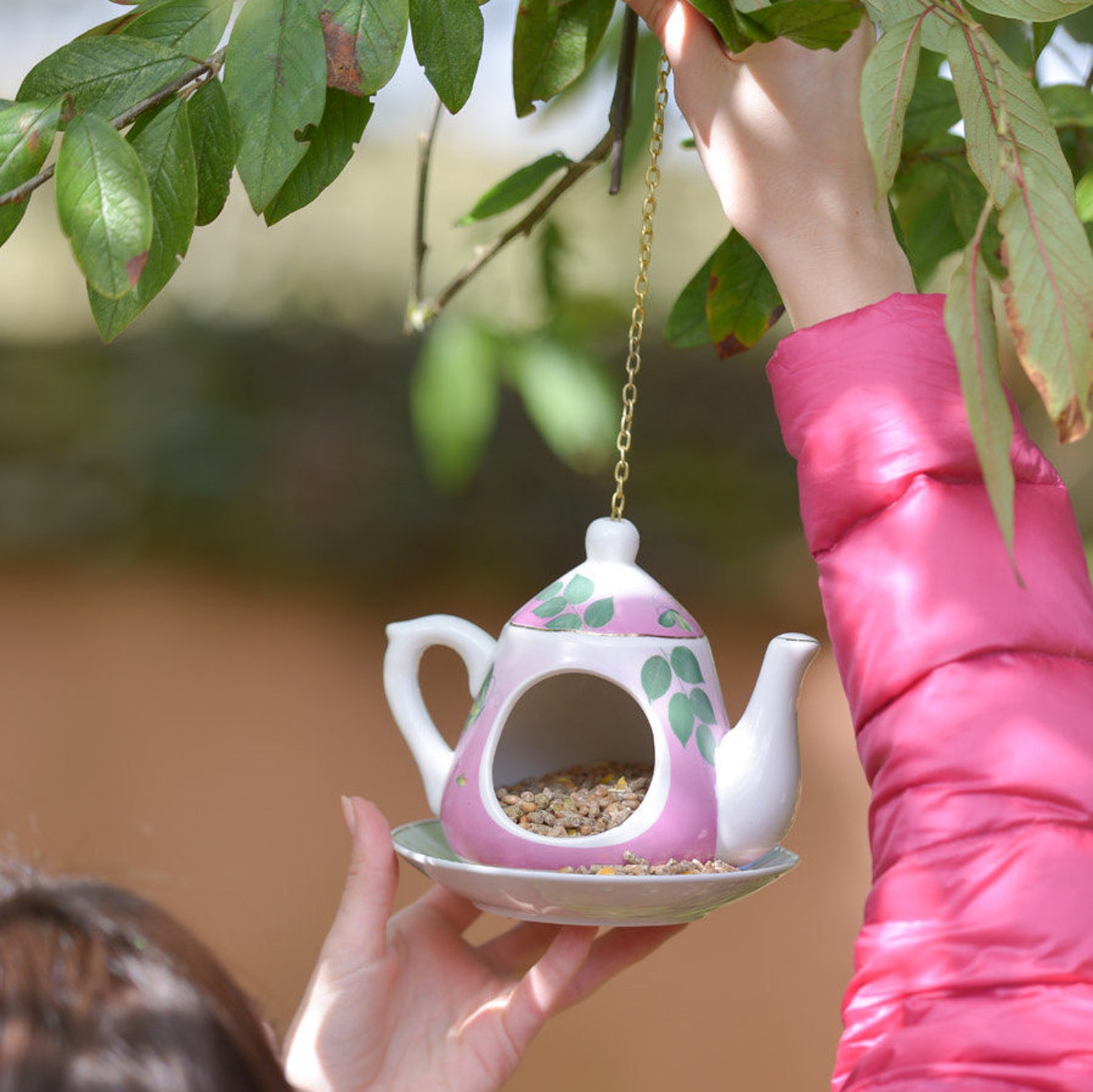 Sweet Hanging Bird Food Teapot Bird Food Ceramic Bird Etsy