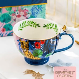 Frida Kahlo Oversized Teacup: Hand-Painted Botanical Gift Box