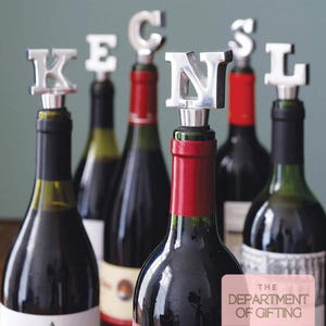 Alphabet Wine Bottle Stopper: Monogram Initial Gift