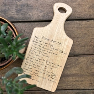 Gepersonaliseerde handgeschreven recept paddleboard - perfect cadeau voor bakkers en koks - op maat gemaakte snijplank origineel recept-aandenken cadeau