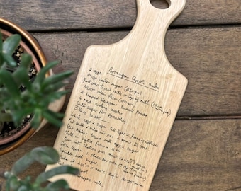 Personalised Hand Written Recipe Paddle Board - Perfect Gift For Bakers and Cooks - Custom Made Chopping Board original recipe-keepsake gift