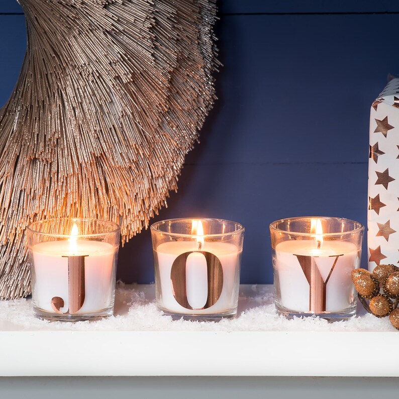 Glass Letter Scented Candle Vanilla Candle Personalised Etsy UK