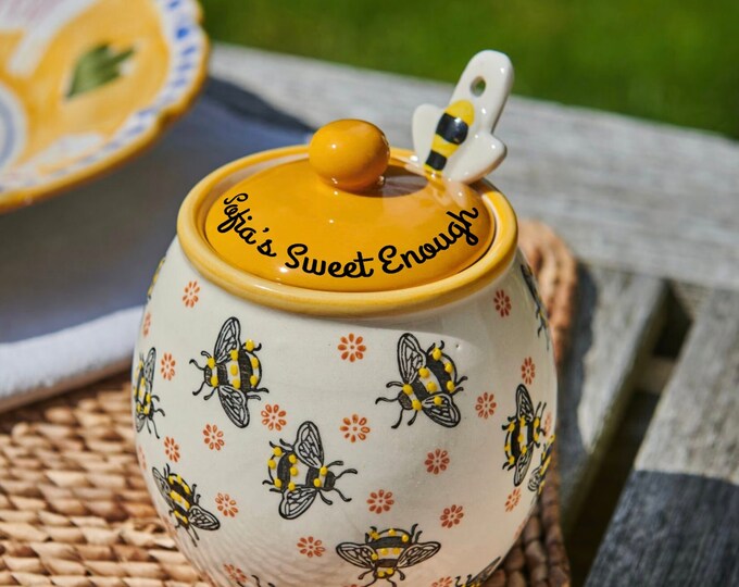 Honey Pot Jam Jar Bee Bumblebee Salt Cellar Sugar Etsy