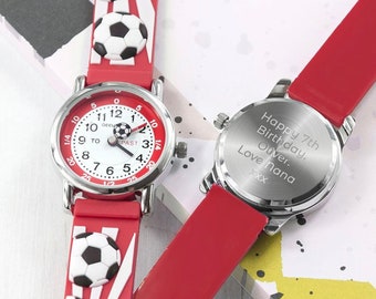 Personalized Kids Football Watch: Engraved Children's Gift