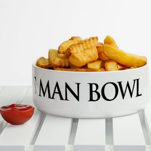 Personalised Super Large Man Bowl, Cereal Bowl, Fun, Birthday gift - A funny joke ceramic bowl - BIG-big portions- Fathers day- Customised