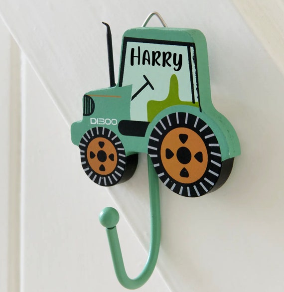Personalised Childs Digger/fire Engine/tractor Coat Hooks Hooks Childs Coat  Hook Nursery Update-personalised Children's Transport Hooks 