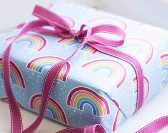 Rainbow Wrapping Paper: Luxury Gift Wrap- hand printed