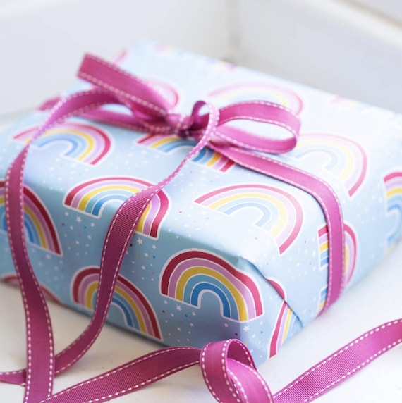 Rainbow Wrapping Paper: Luxury Gift Wrap- hand printed