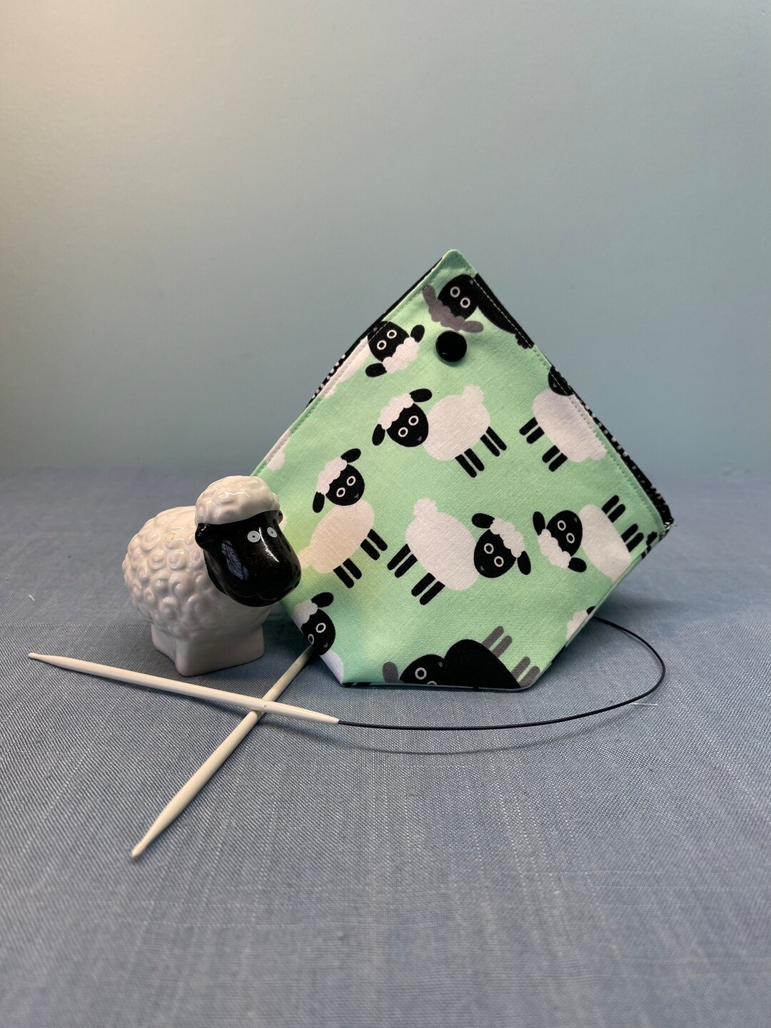 Yarn Keeper Bento Style Fabric Yarn Bowl Sheep Print Etsy
