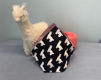 Large Yarn Keeper - Bento Style Yarn Keeper - Llama Print