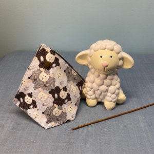 Yarn Keeper - Bento Style Fabric Yarn Bowl - Sheep Print