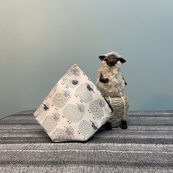 Yarn Keeper - Bento Style Fabric Yarn Bowl - Sheep Print