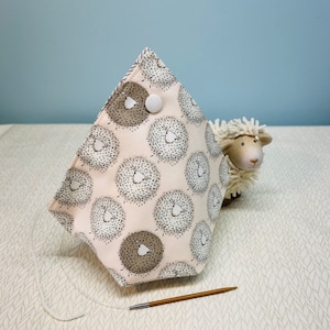 Yarn Keeper - Bento Style Fabric Yarn Bowl - Darling Little Dickens Print - Pale Pink