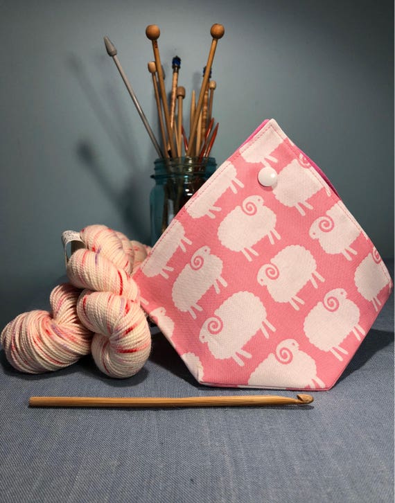 Yarn Keeper Bento Style Yarn Bowl Sheep Print Yarn Bag Etsy