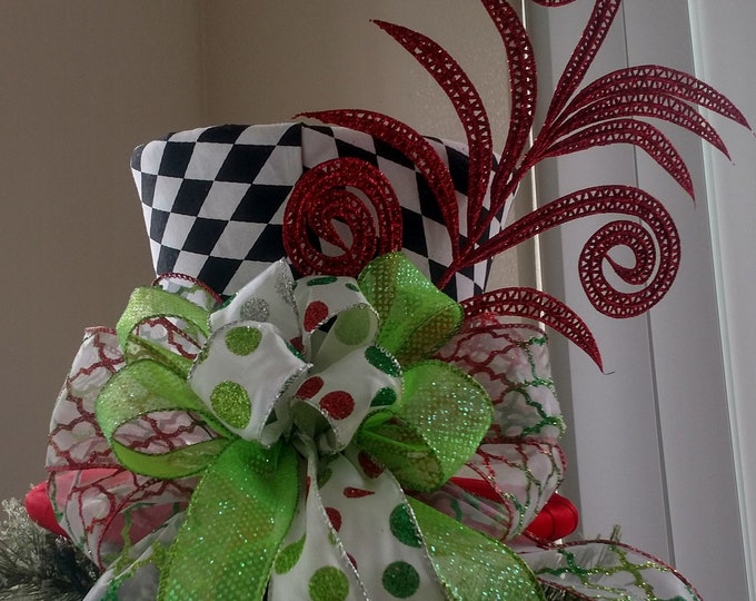 Whimsical Top Hat Christmas Tree Topper Tree Topper Top Hat Etsy