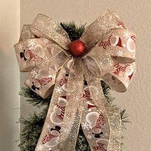 Snowman Tree Topper Bow - Christmas Tree Topper,  Christmas Tree Decoration