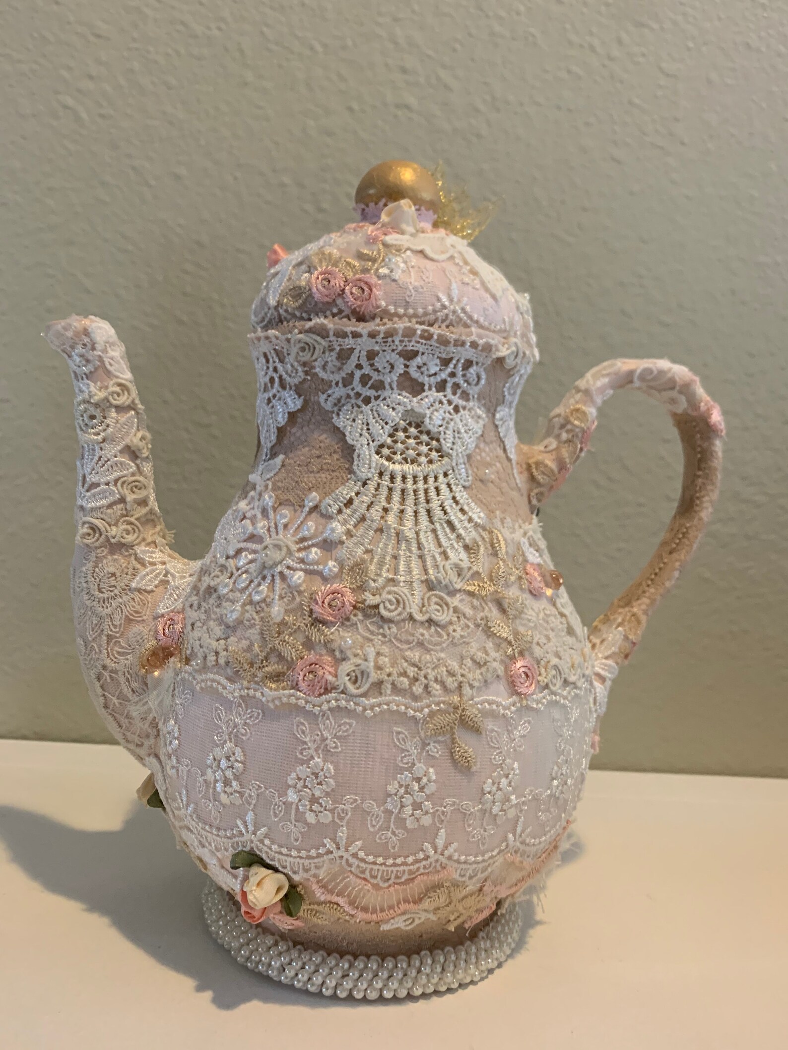 Shabby Chic Teapot One of A Kind Teapot Ceramic Teapot Etsy