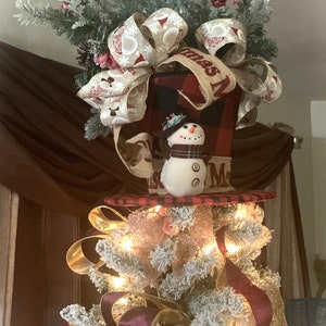 Huge Versatile Tree Topper and Centerpiece, Snowman Top Hat - Christmas Tree Topper Top Hat -  Top Hat Centerpiece, Christmas Decoration