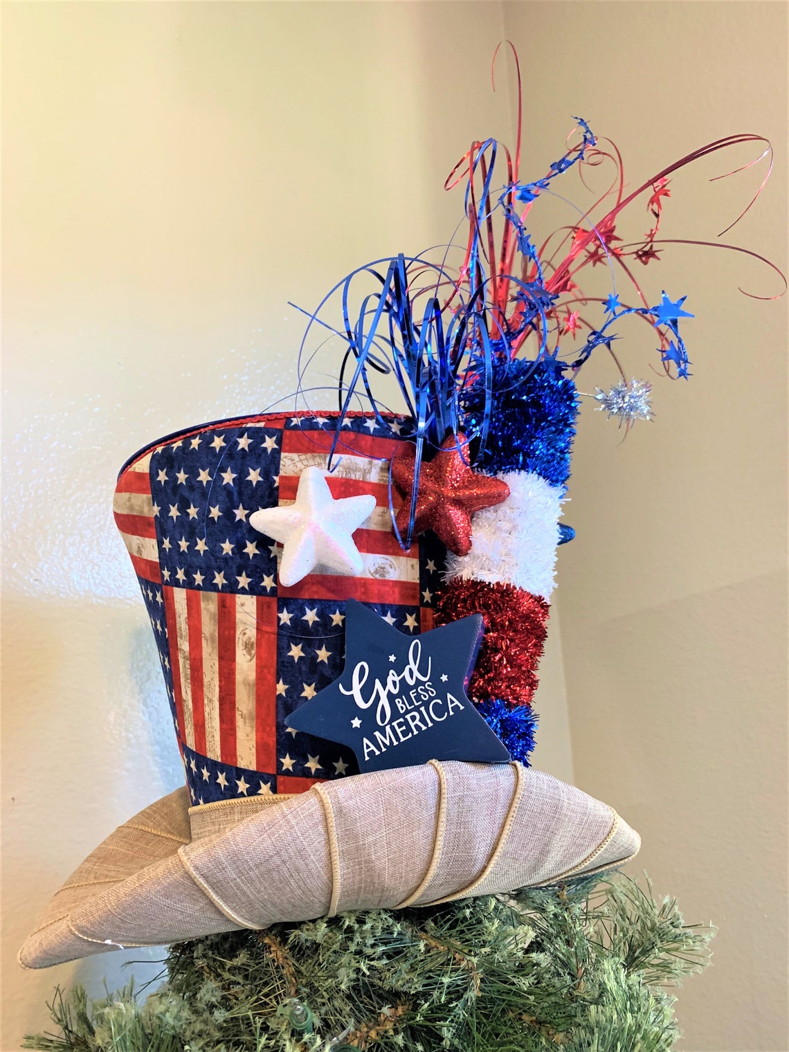 Patriotic Top Hat 4th of July Decoration Fourth of July - Etsy