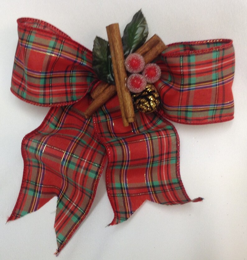 Red and Green Plaid Bow Christmas Gift Bow Christmas Etsy