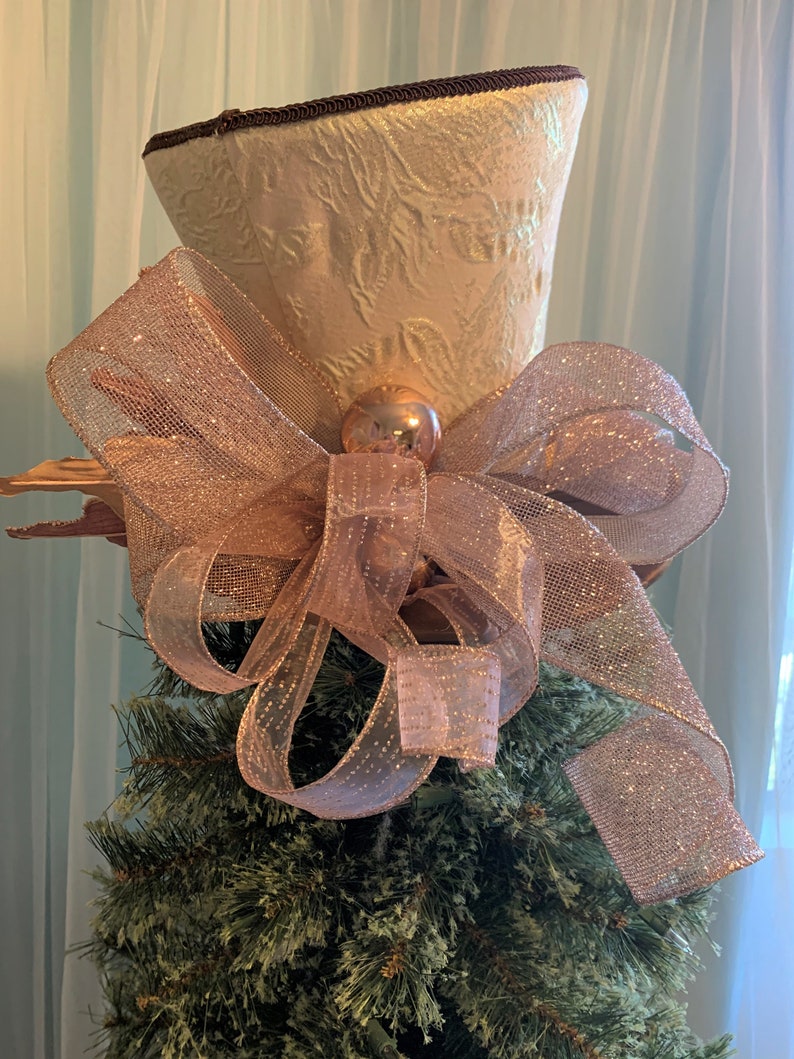 Champagne and Rose Gold Tree Topper Christmas Tree Topper Etsy
