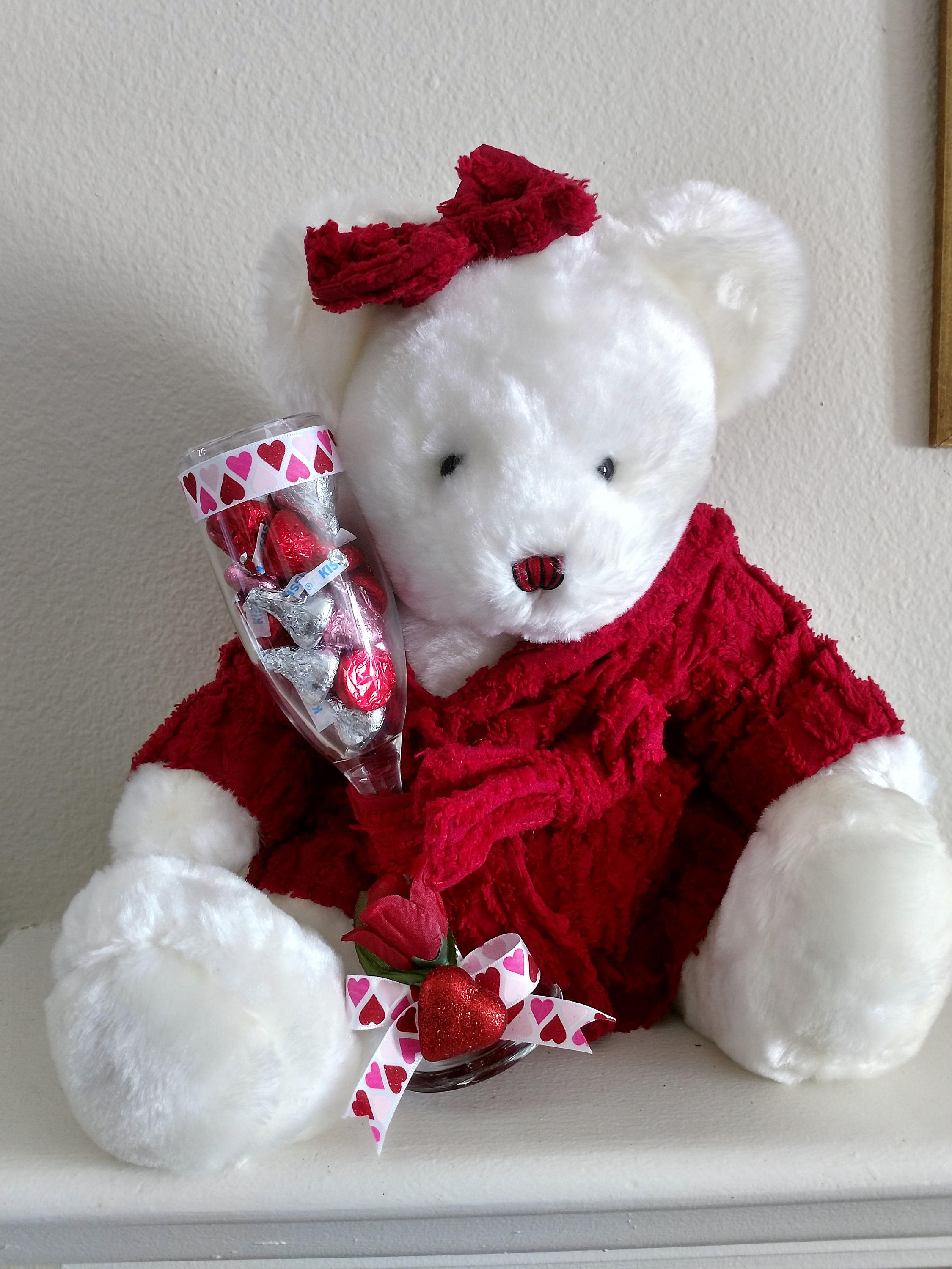 valentines day teddy bear and chocolate