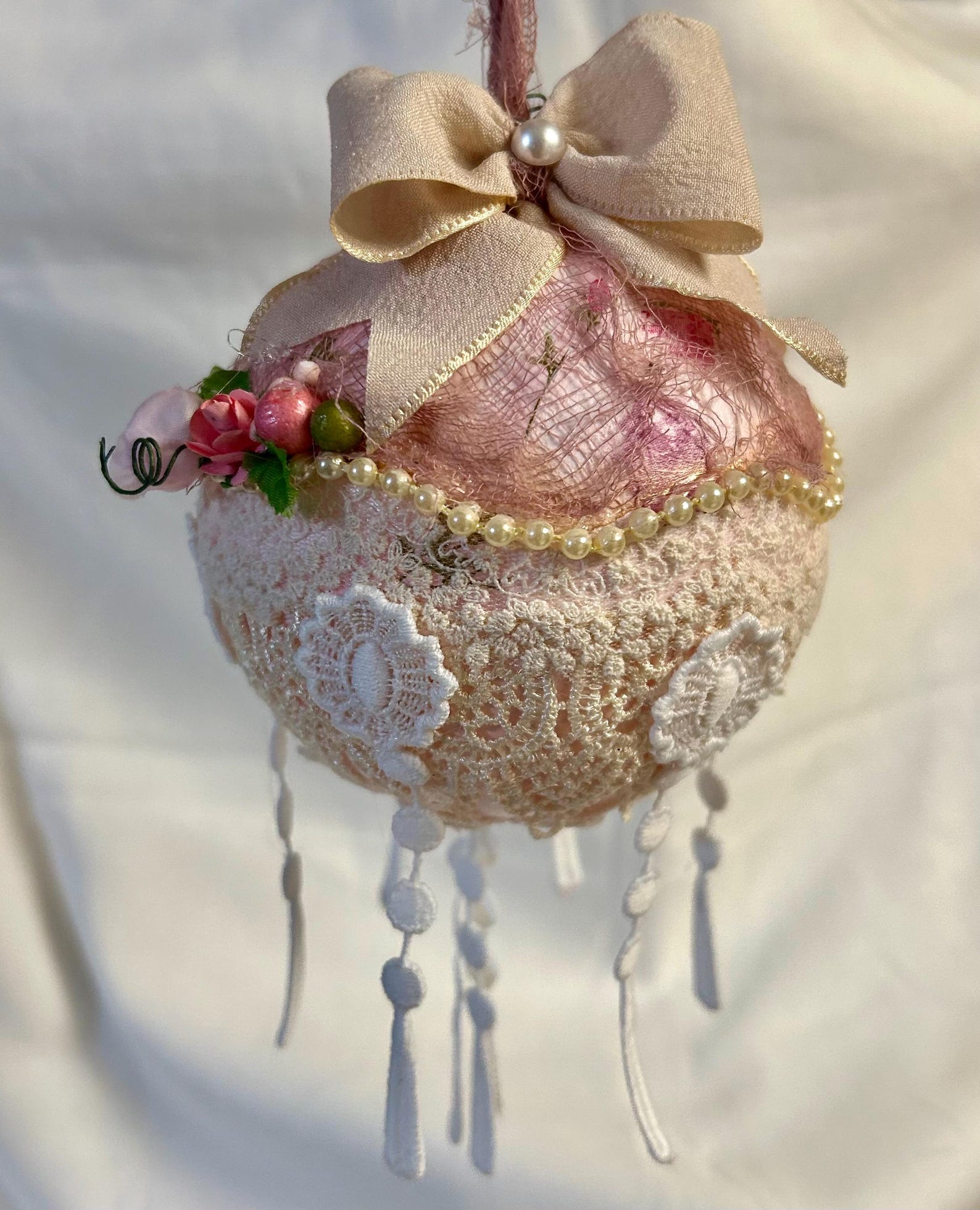 Pink Ornament, Shabby Chic Ornament, Vintage Style Ornament, Victorian ...