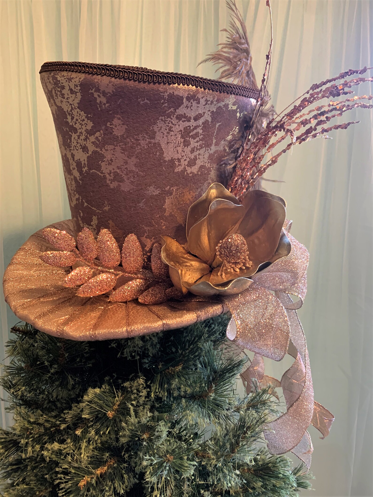 Champagne and Rose Gold Tree Topper Christmas Tree Topper Etsy