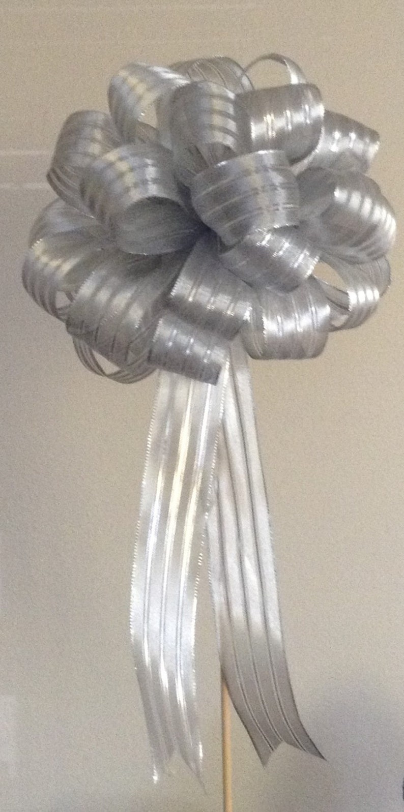 Extra Large Silver Tree Topper Bow Christmas Decoration Bow Etsy
