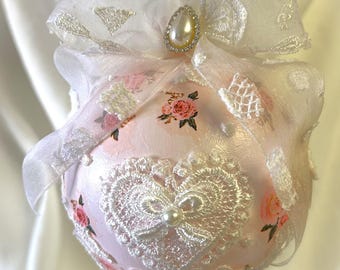 Pink Ornament, Shabby Chic Ornament, Vintage-Style Ornament, Victorian Ornament, Christmas Ornament, Easter Ornament