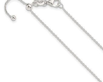 Sterling Silver Adjustable 1.15mm Cable Slide Chains