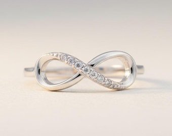 Sterling Silver CZ Infinity Ring | Sparkle & Jade