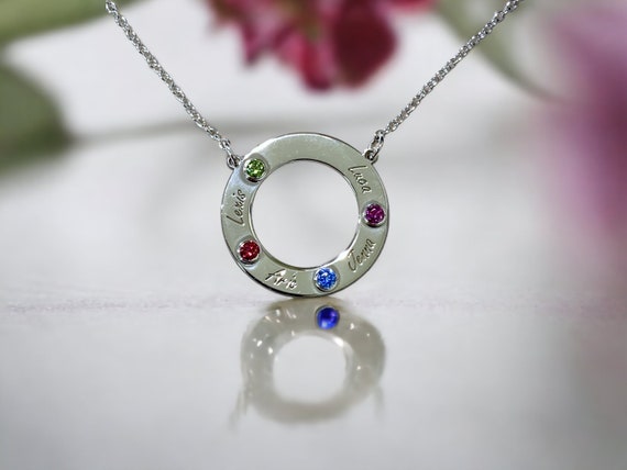 Mother's Family Birthstone Floral Petite Infinity 18 Mother's Family Birthstone Floral Petite Infinity 18