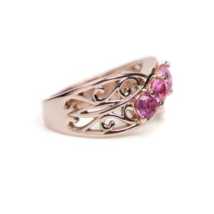 Filigree Mother's Family Infinity Birthstone Ring 1 2 3 4 or 5 Stones in Sterling Silver Continuum S Solid 10k, 14k White Yellow Rose Gold 10k RoseGold 3 Stone