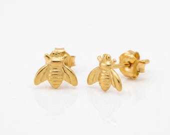 14K Gold Filled 5.5 x 6.3mm Bee Post Earrings