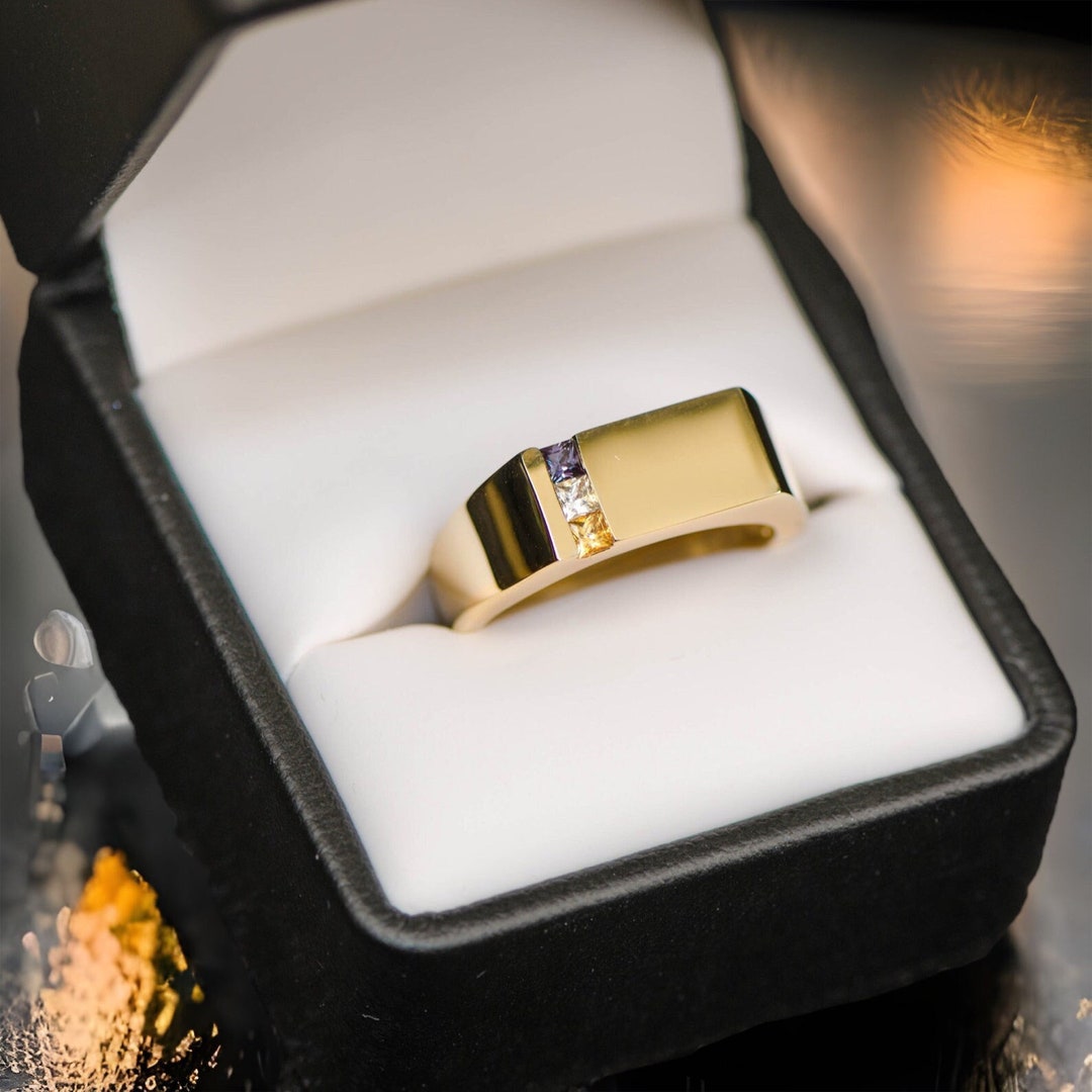 Dad rings with birthstones sale
