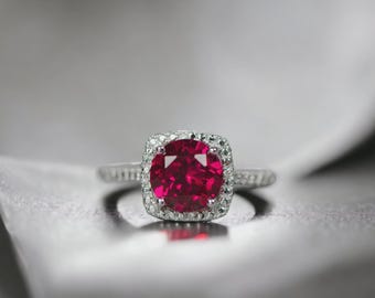 Sterling Silver Gemstone & .01 CTW Diamond Halo-Style Rings