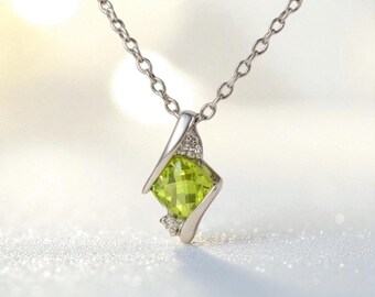 12 Birthstone Options | Cushion Cut Gemstone & Diamond Pendants | Chain Sold Separately