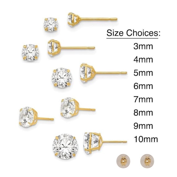 Round Cut White Cubic Zirconia Bunny Rabbit Dangle Stud Earring In 14K Yellow Gold Over Sterling Silver