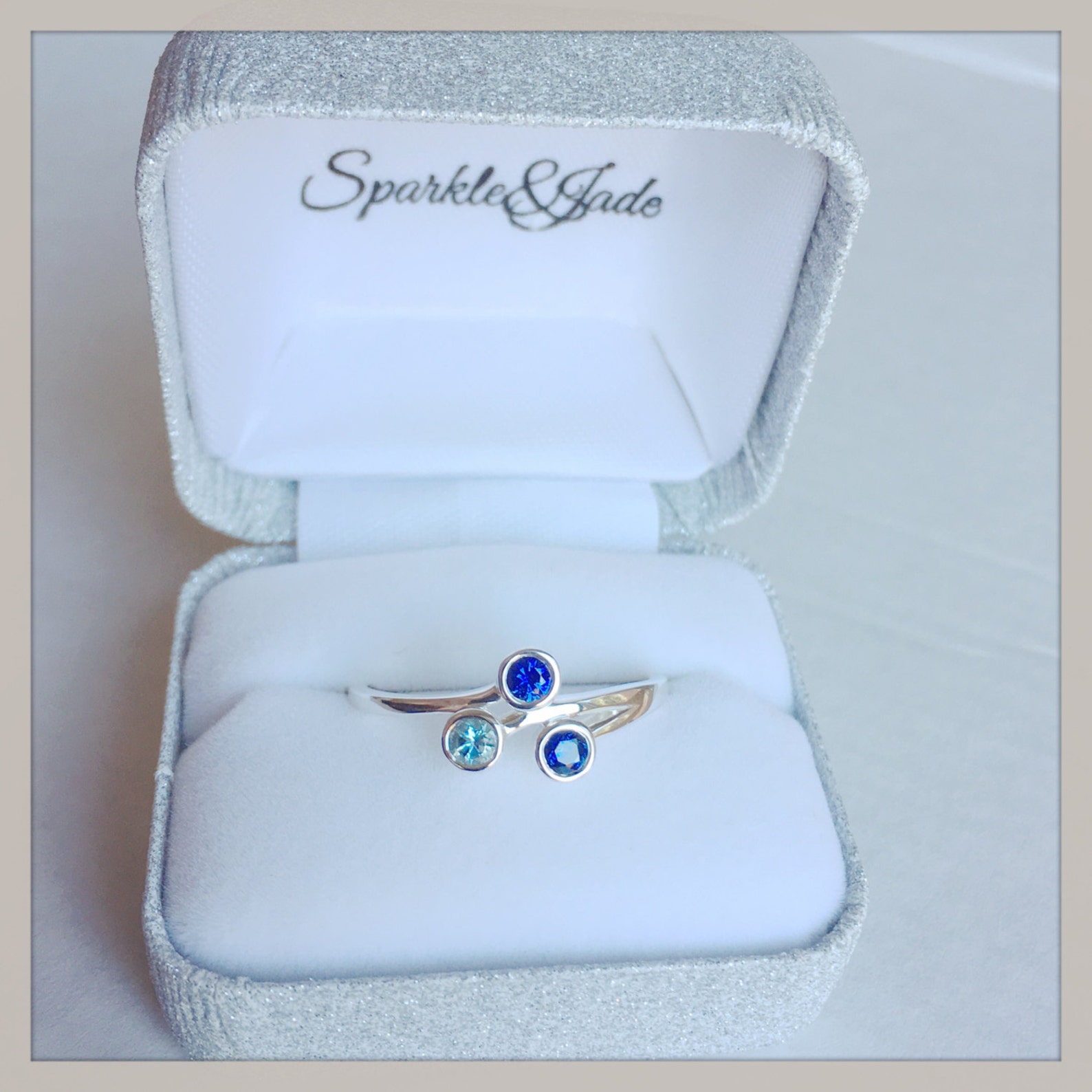 Personalized Bezel Set Birthstone Ring in Sterling Silver Etsy