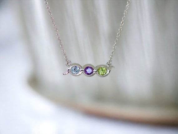 14k Gold Bezel Set Family Bar Vertical Birthstone 18 14k Gold Bezel Set Family Bar Vertical Birthstone 18