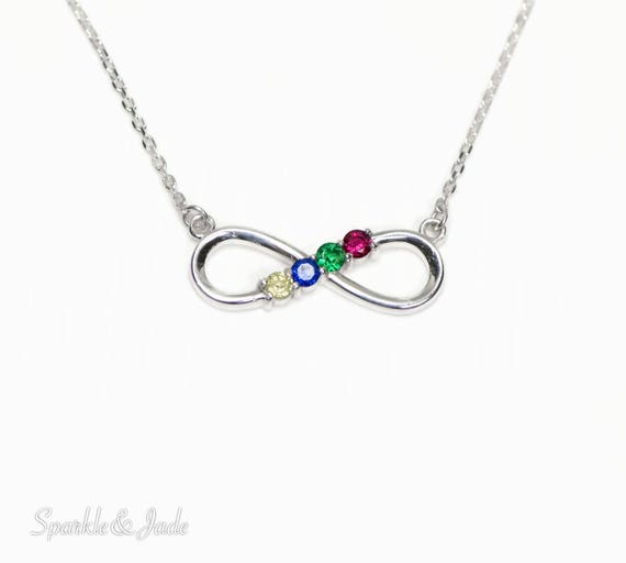 5 stone birthstone necklace