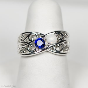 Filigree Mother's Family Infinity Birthstone Ring 1 2 3 4 or 5 Stones in Sterling Silver Continuum S Solid 10k, 14k White Yellow Rose Gold image 8