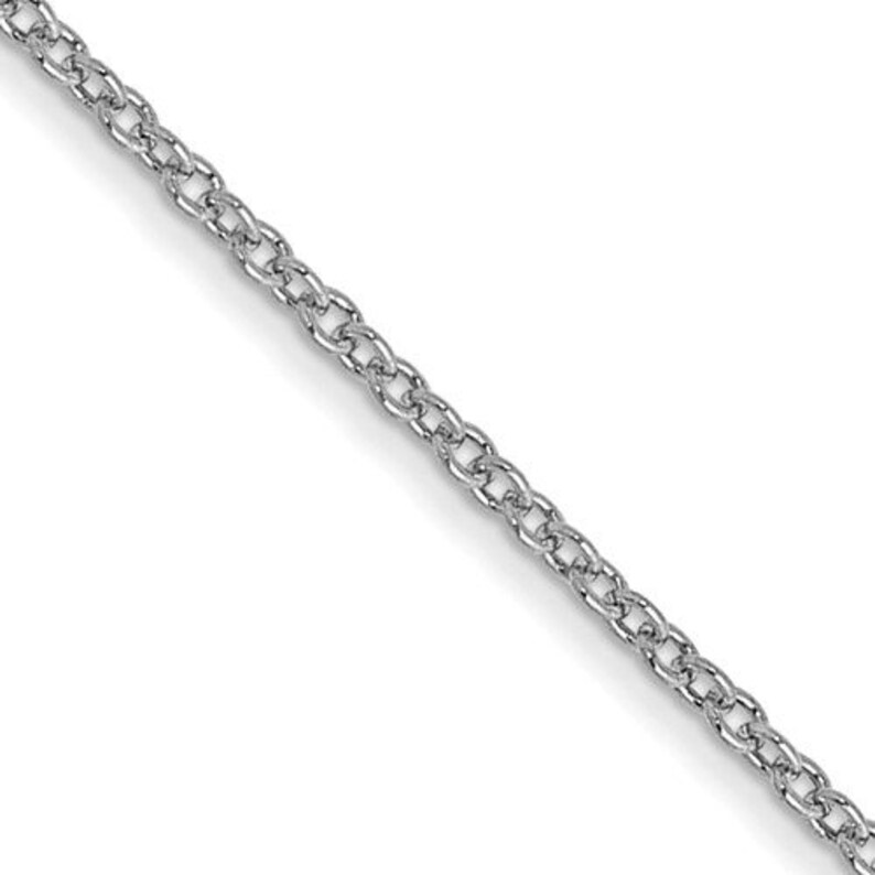 Chaîne de câble réglable en or blanc 10 carats massif de 1,1 mm Bolo de perles coulissantes extensible avec fermeture à pince de homard image 2