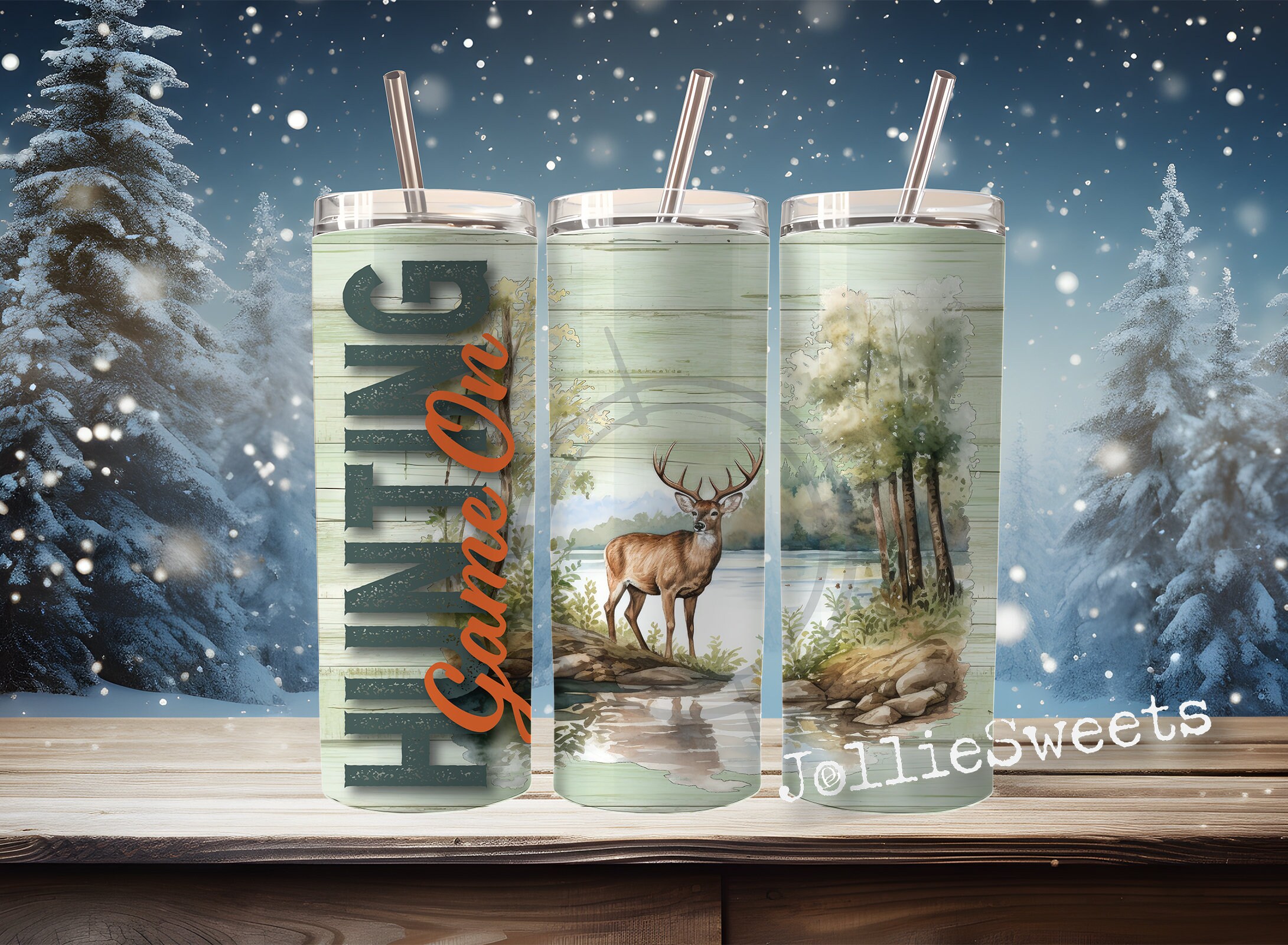 Hunting 20 Oz Skinny Tumbler Wrap, Sublimation Design Download PNG ...