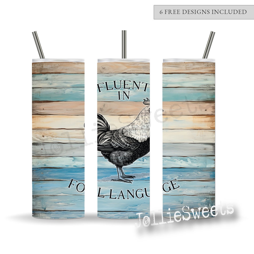 Funny Chicken 20 Oz Skinny Tumbler Wrap, Sublimation Design Instant ...